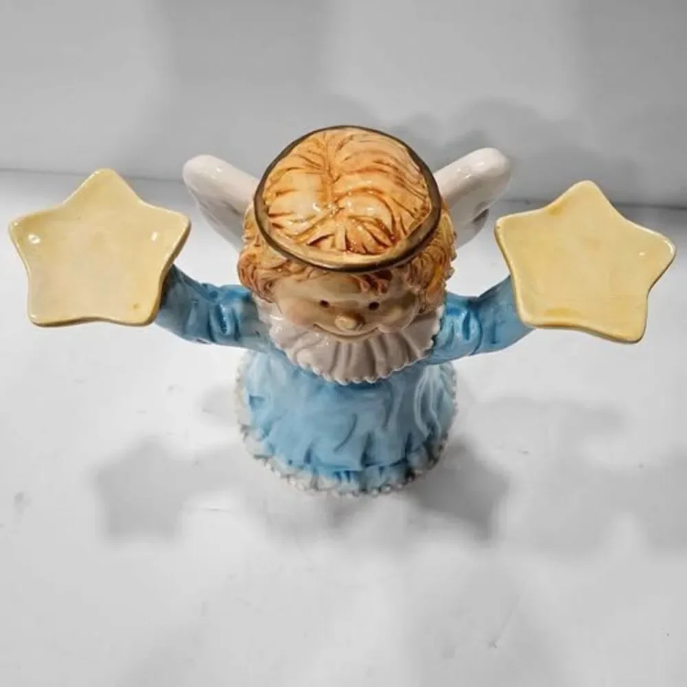 Ceramic Angel Figurine Star Holders